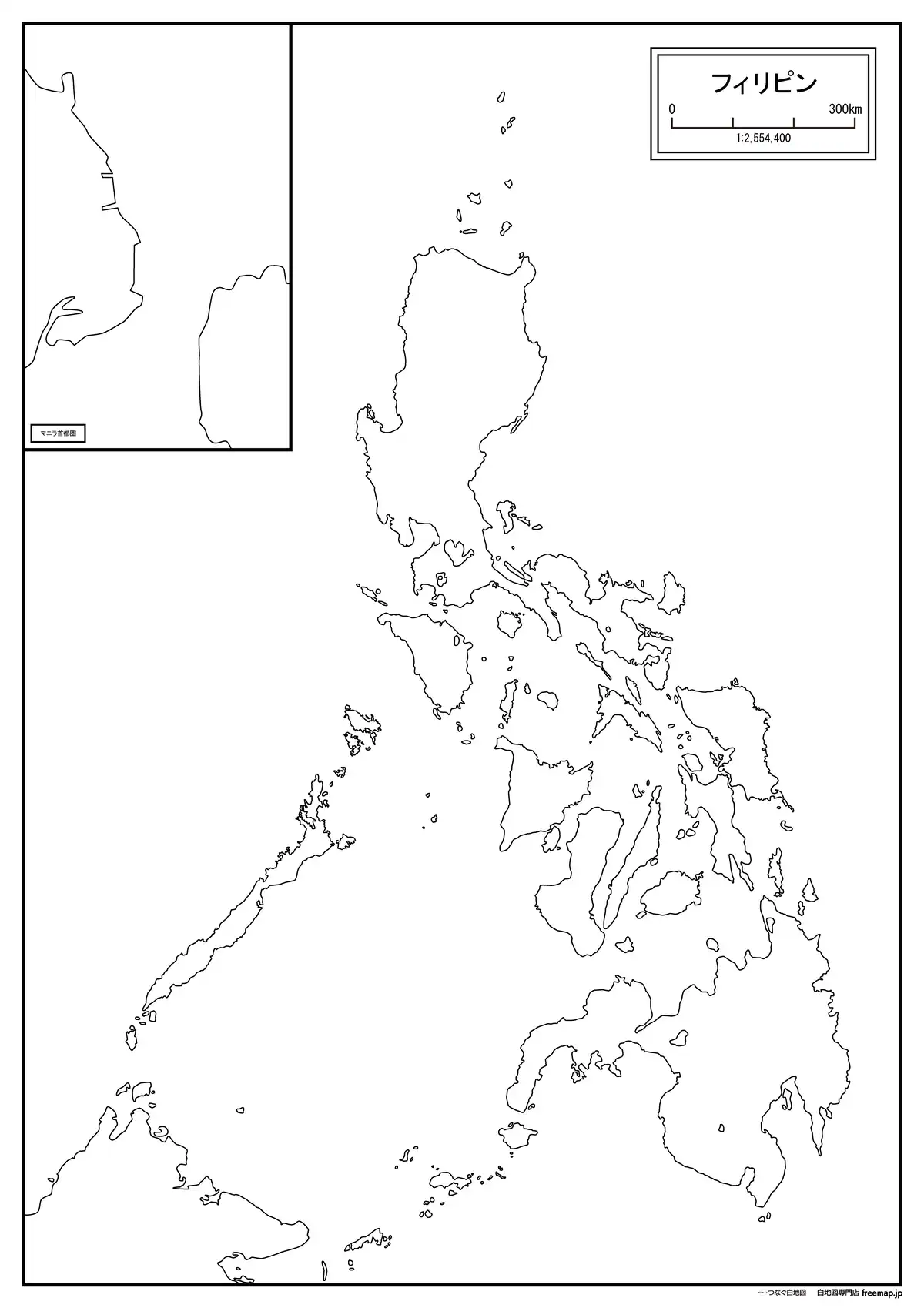 海岸線や川・池のみ記載