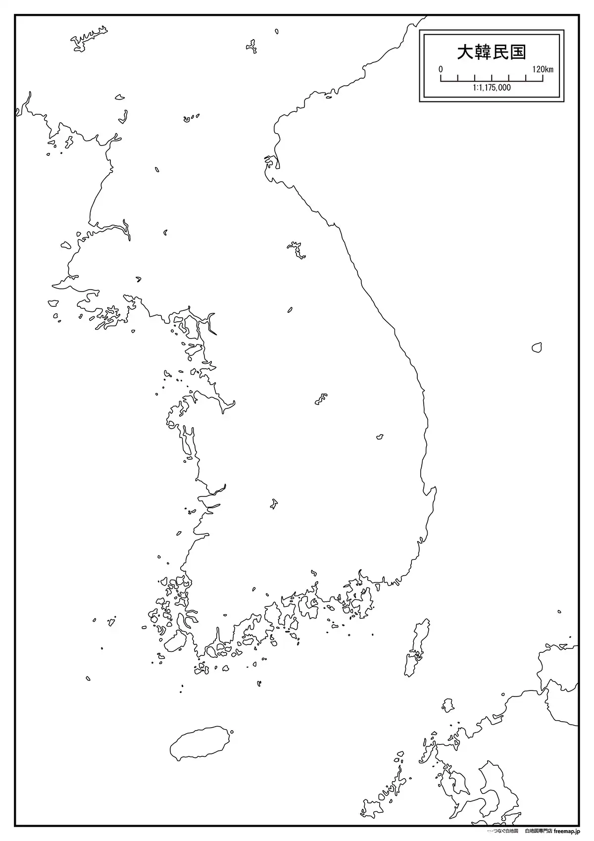 海岸線や川・池のみ記載
