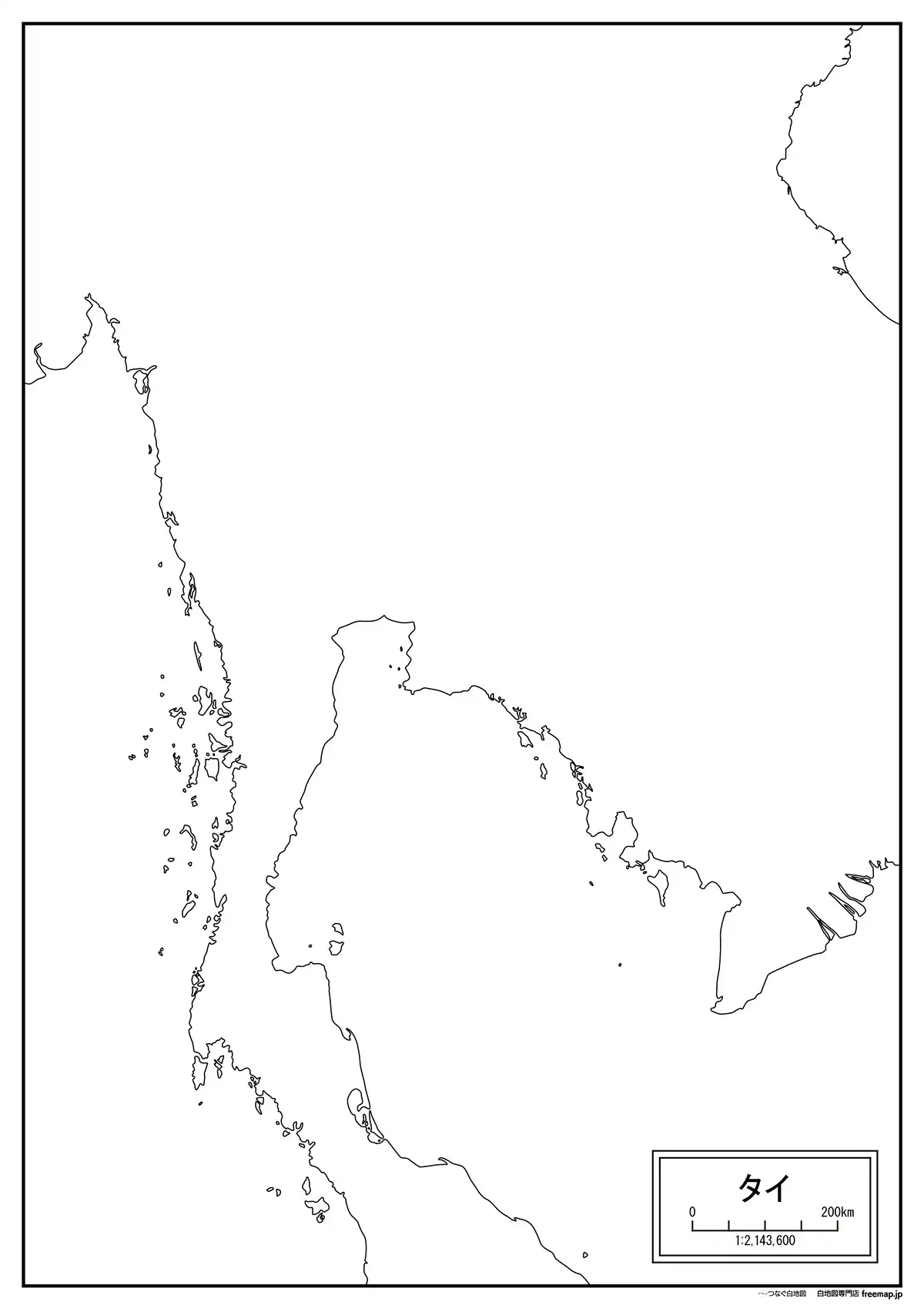 海岸線や川・池のみ記載