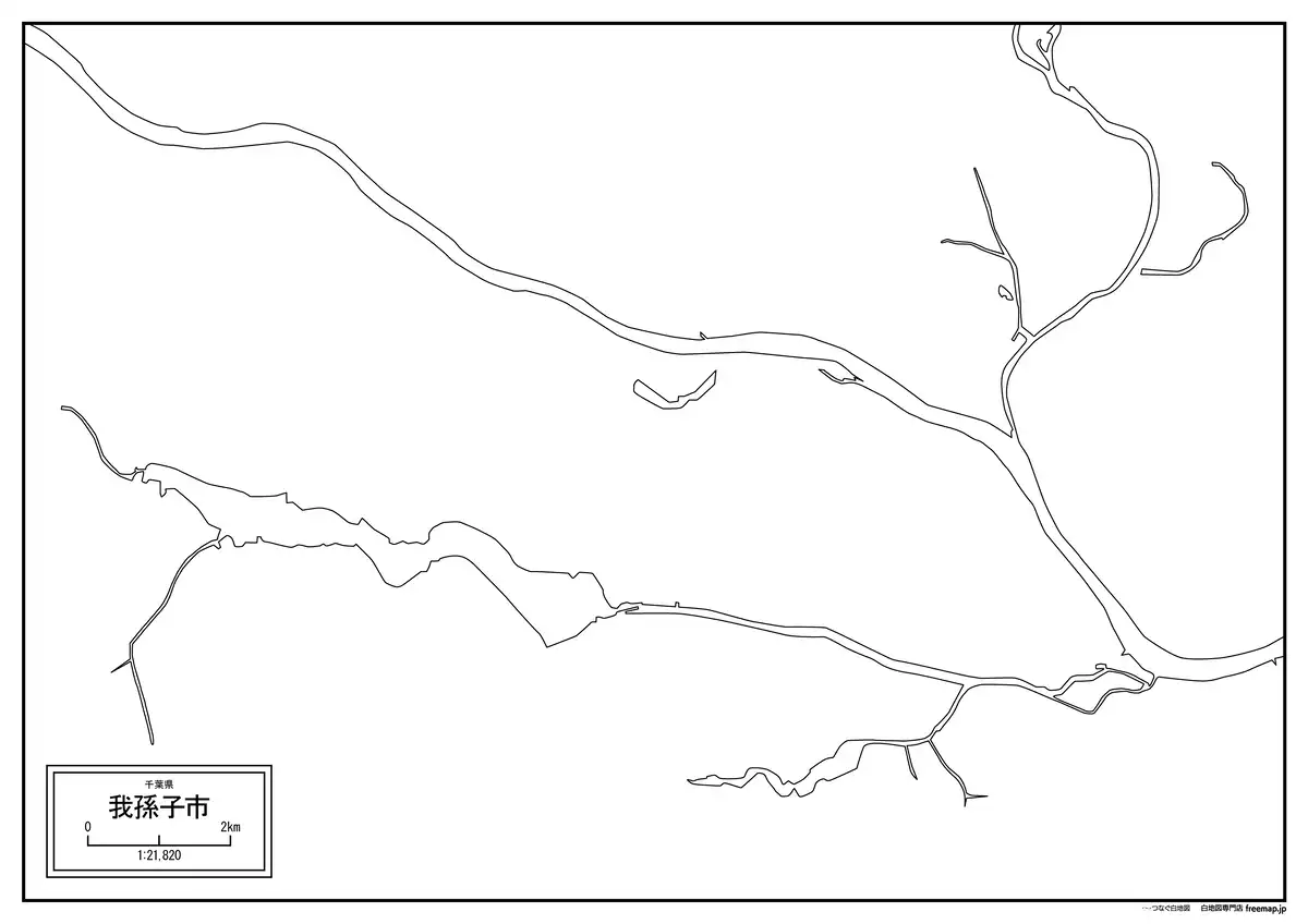 海岸線、川や池のみ記載