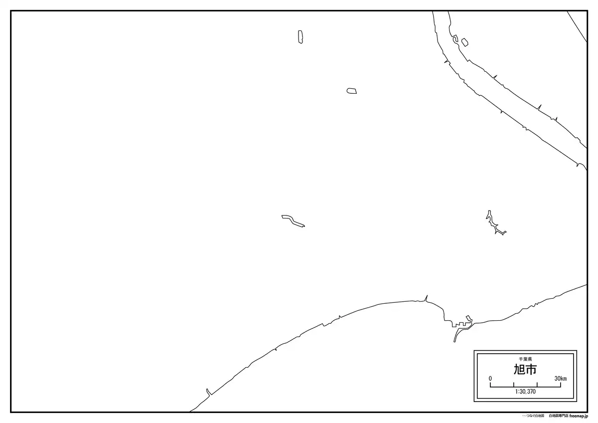 海岸線、川や池のみ記載