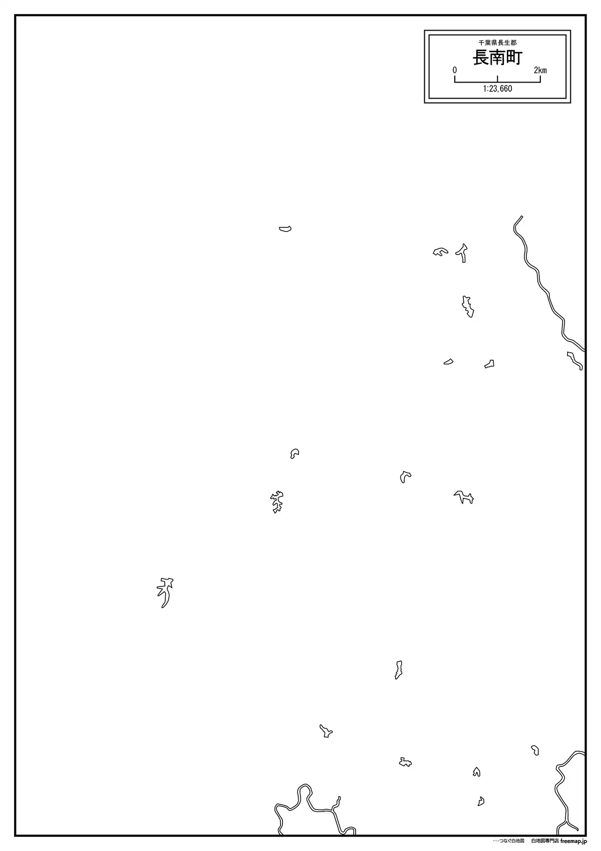 海岸線、川や池のみ記載