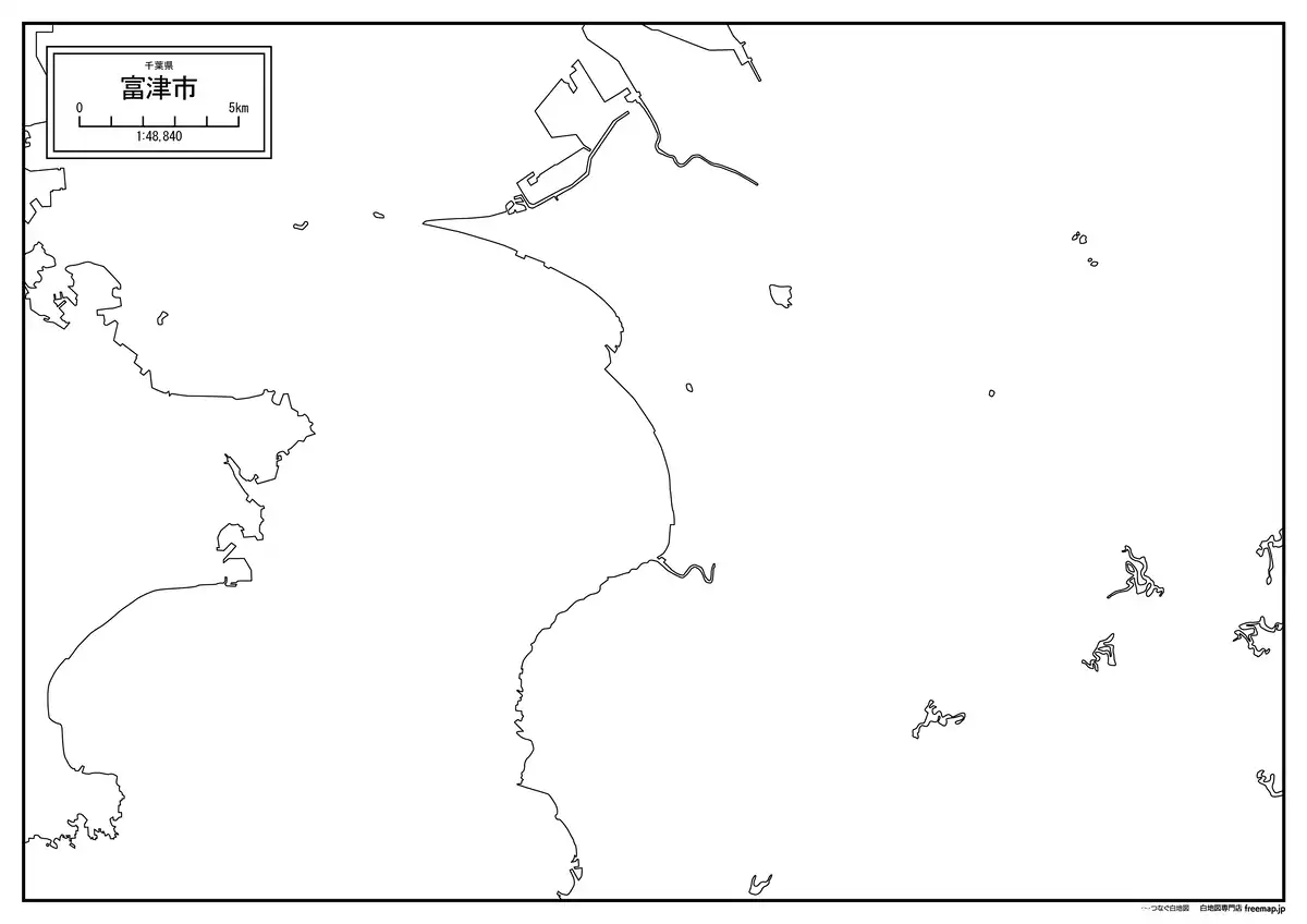 海岸線、川や池のみ記載