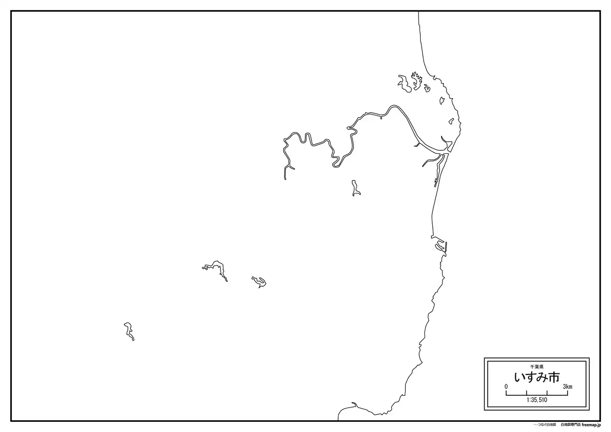 海岸線、川や池のみ記載