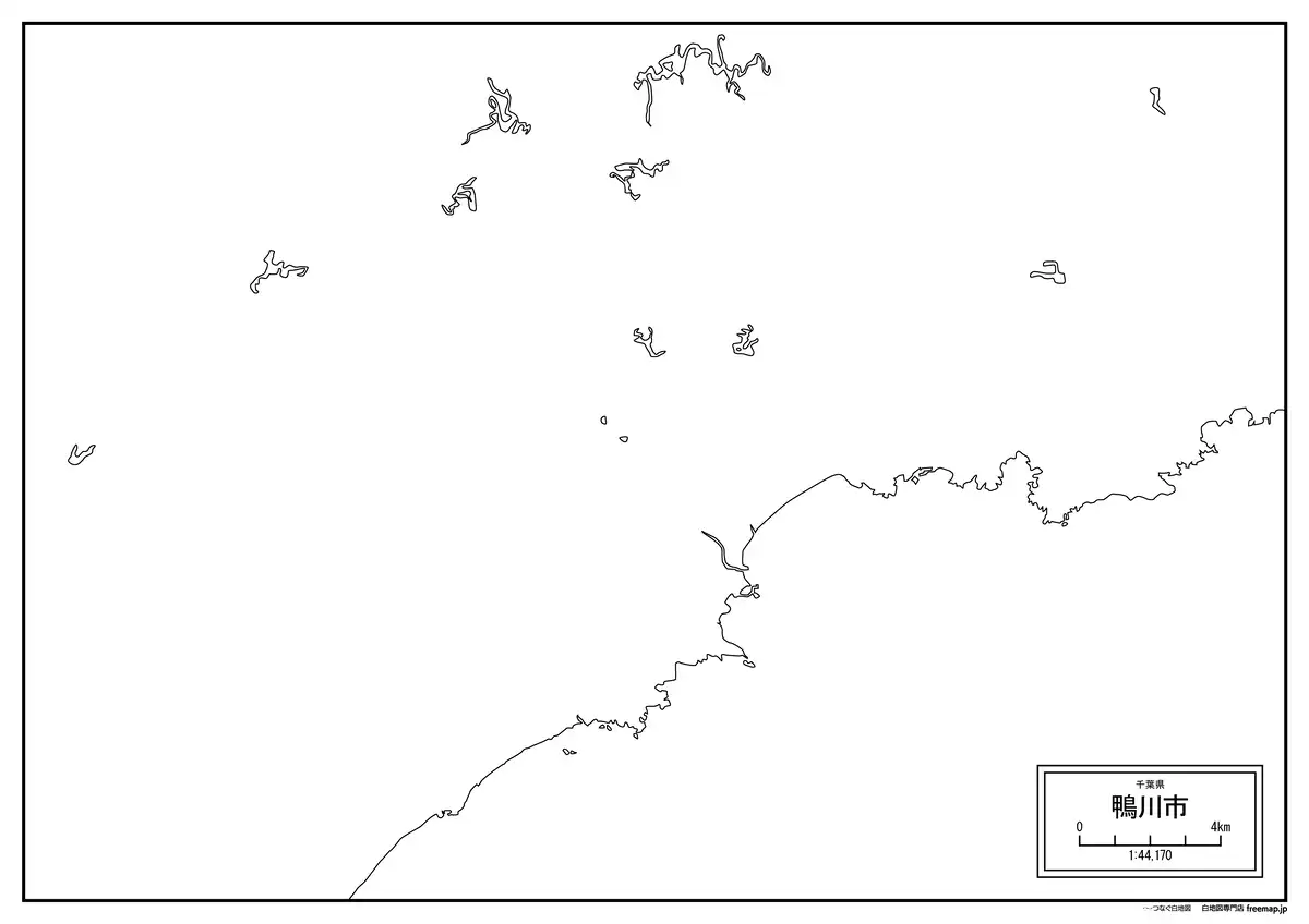 海岸線、川や池のみ記載