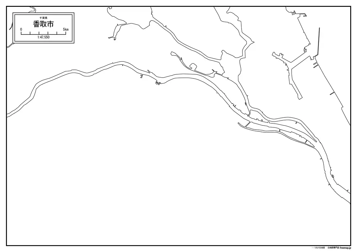 海岸線、川や池のみ記載