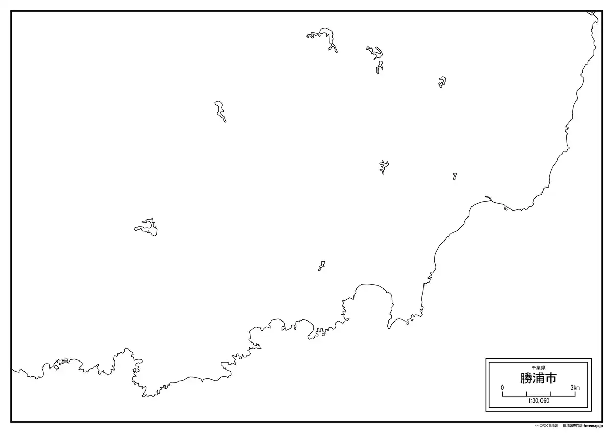 海岸線、川や池のみ記載