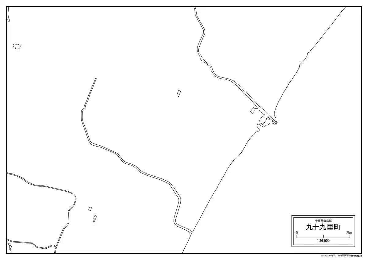 海岸線、川や池のみ記載