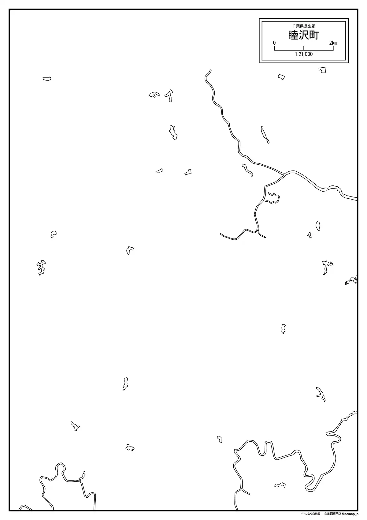 海岸線、川や池のみ記載