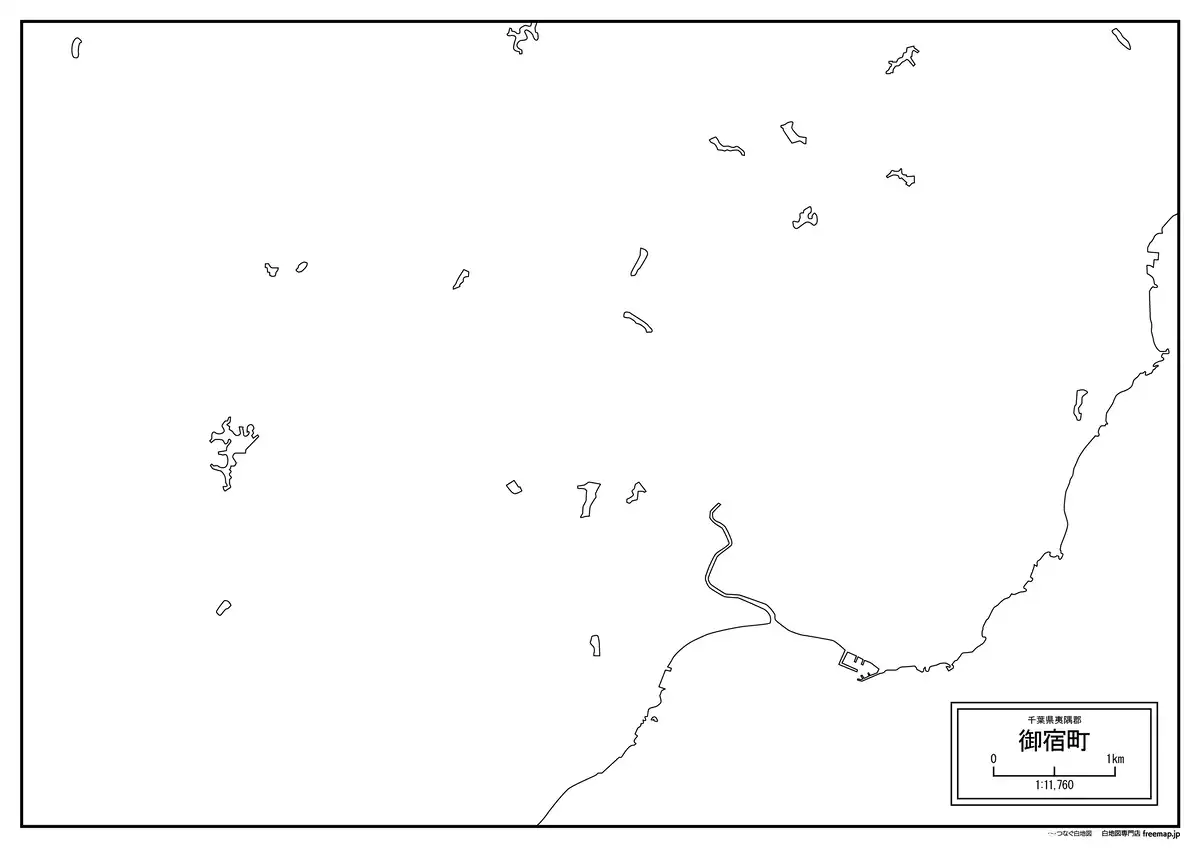 海岸線、川や池のみ記載