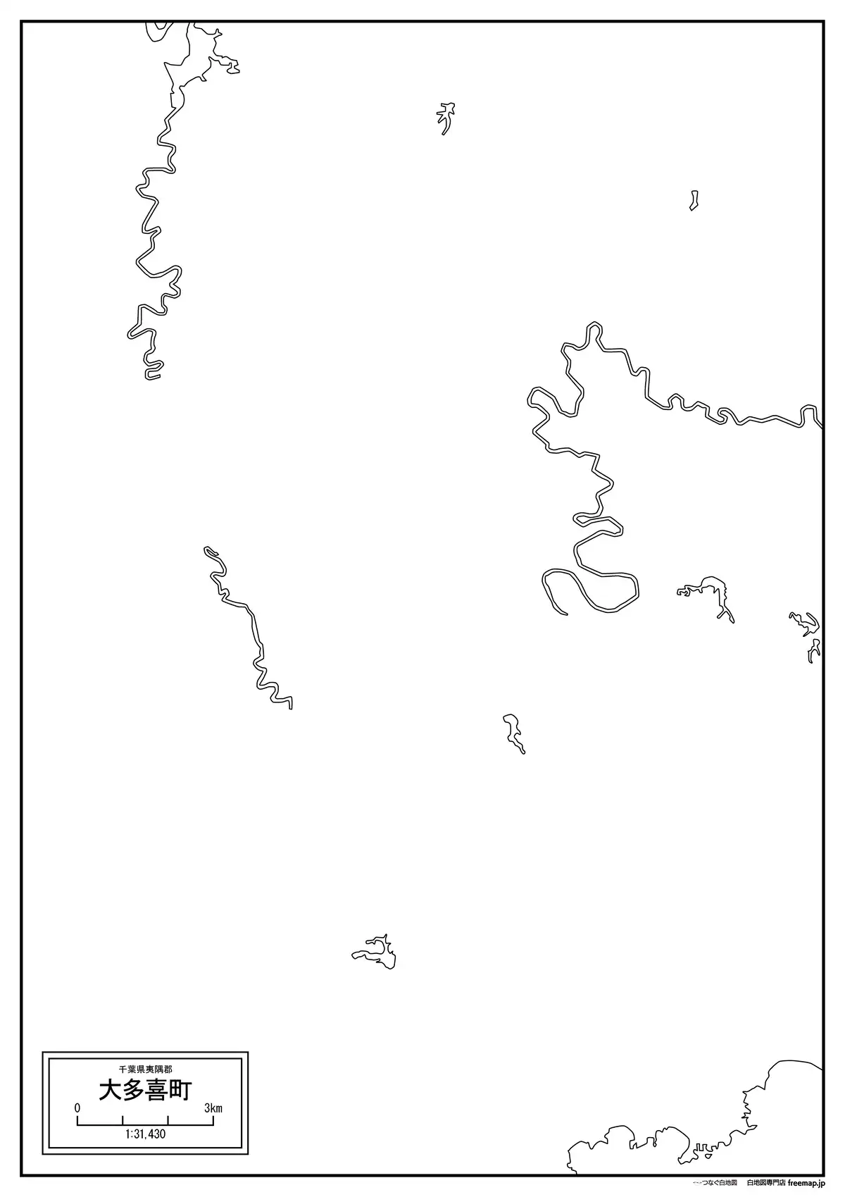 海岸線、川や池のみ記載