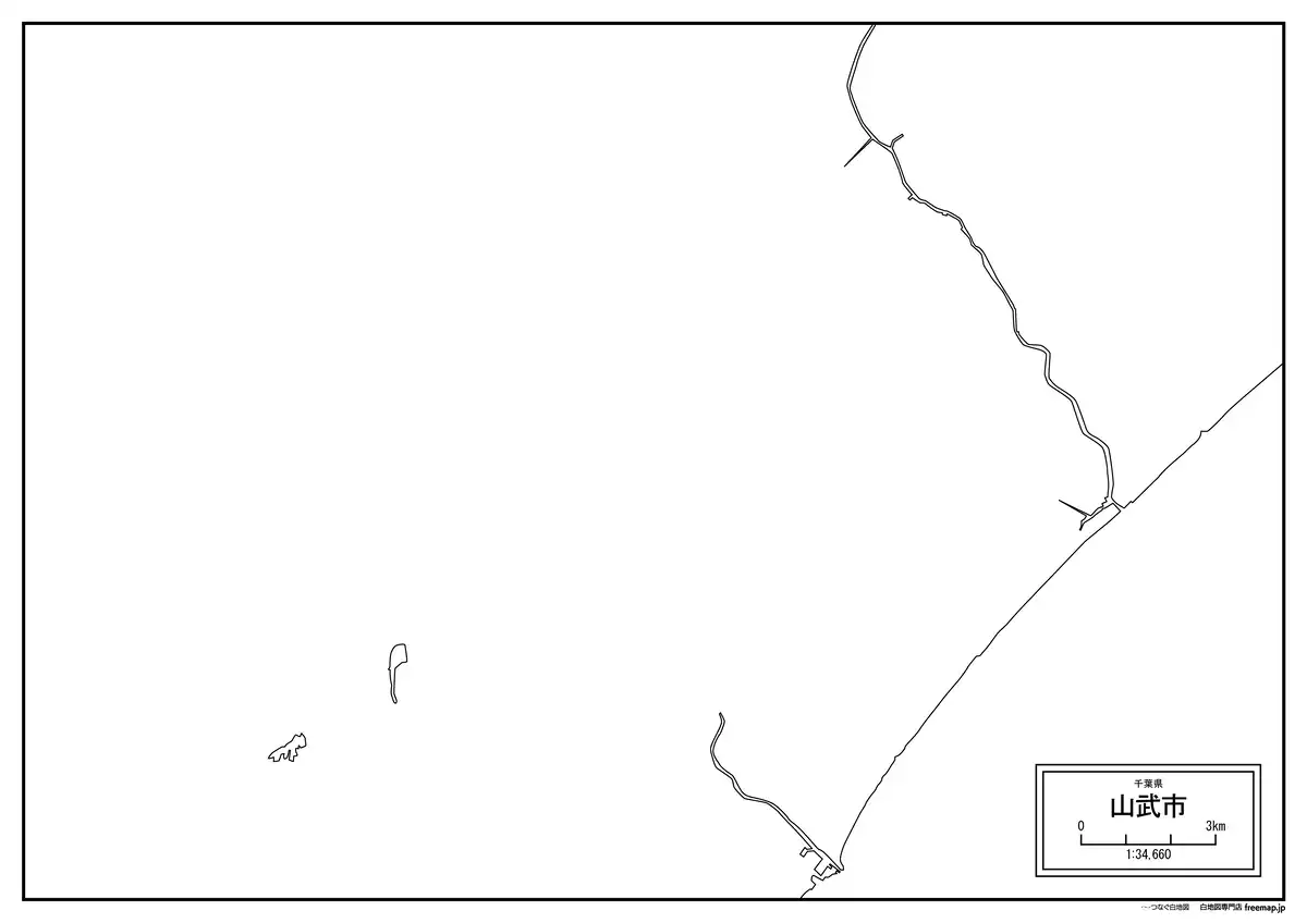 海岸線、川や池のみ記載