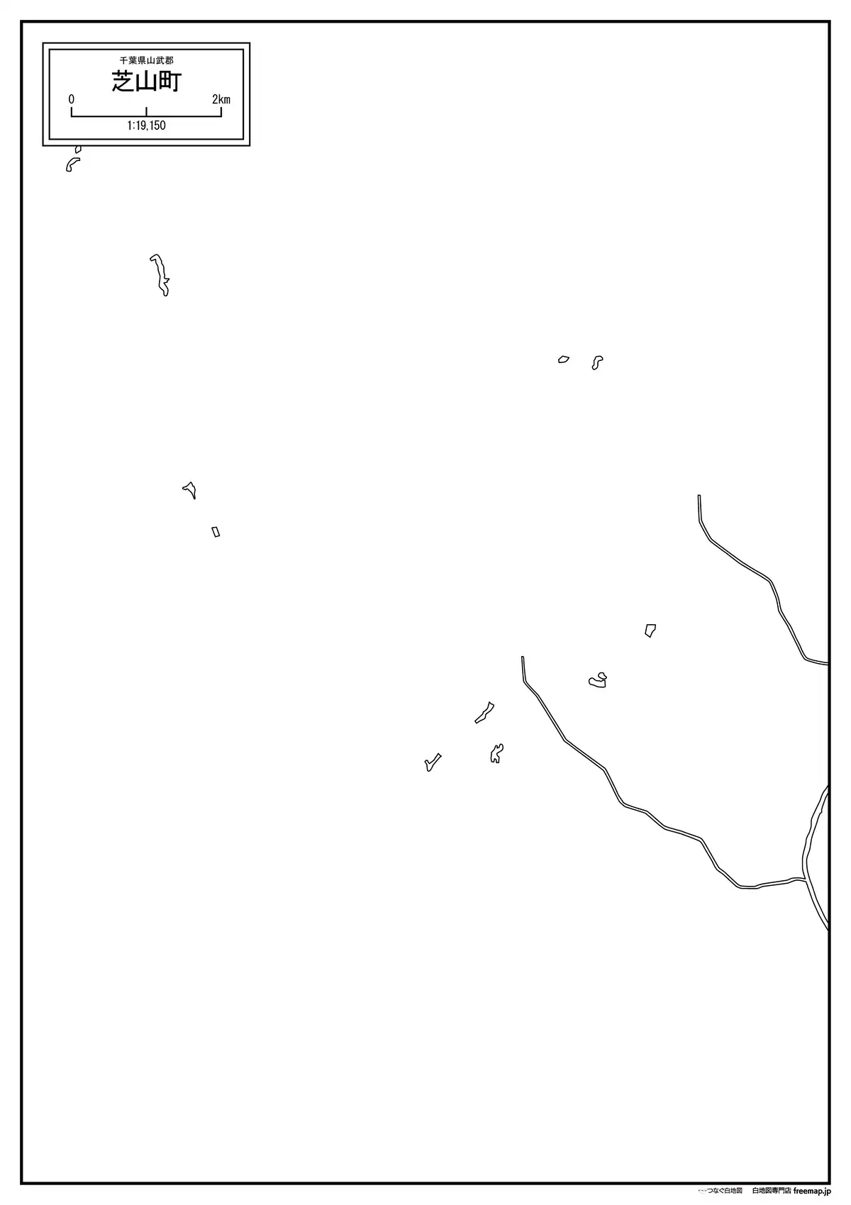 海岸線、川や池のみ記載