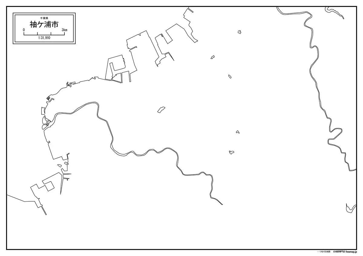 海岸線、川や池のみ記載