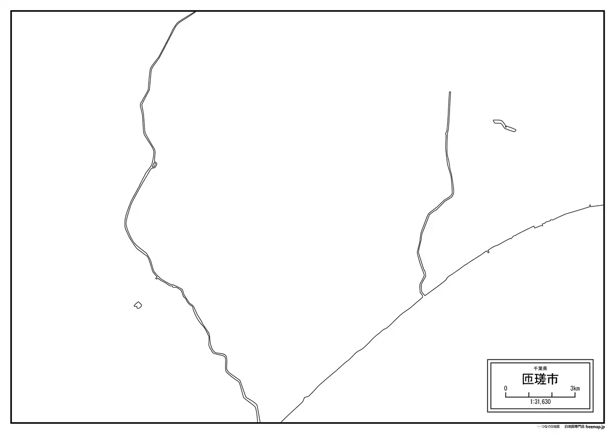 海岸線、川や池のみ記載