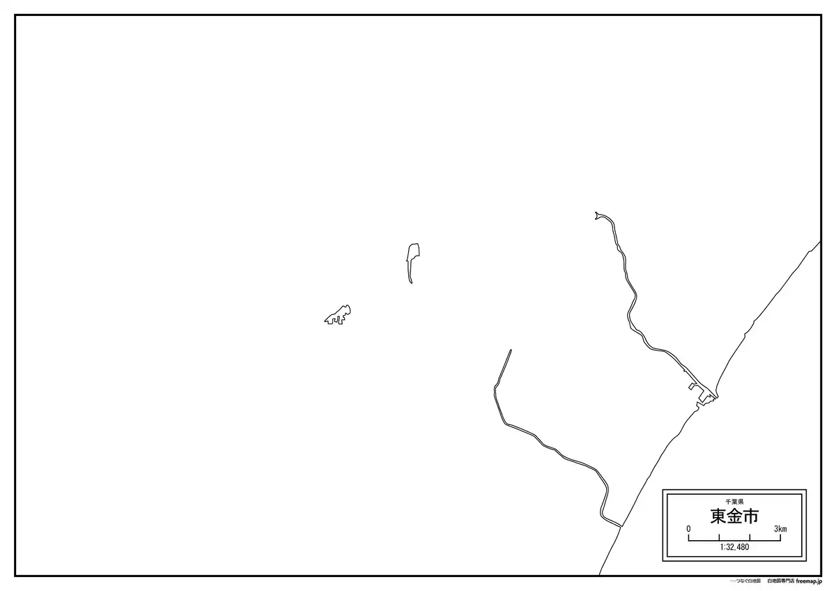 海岸線、川や池のみ記載