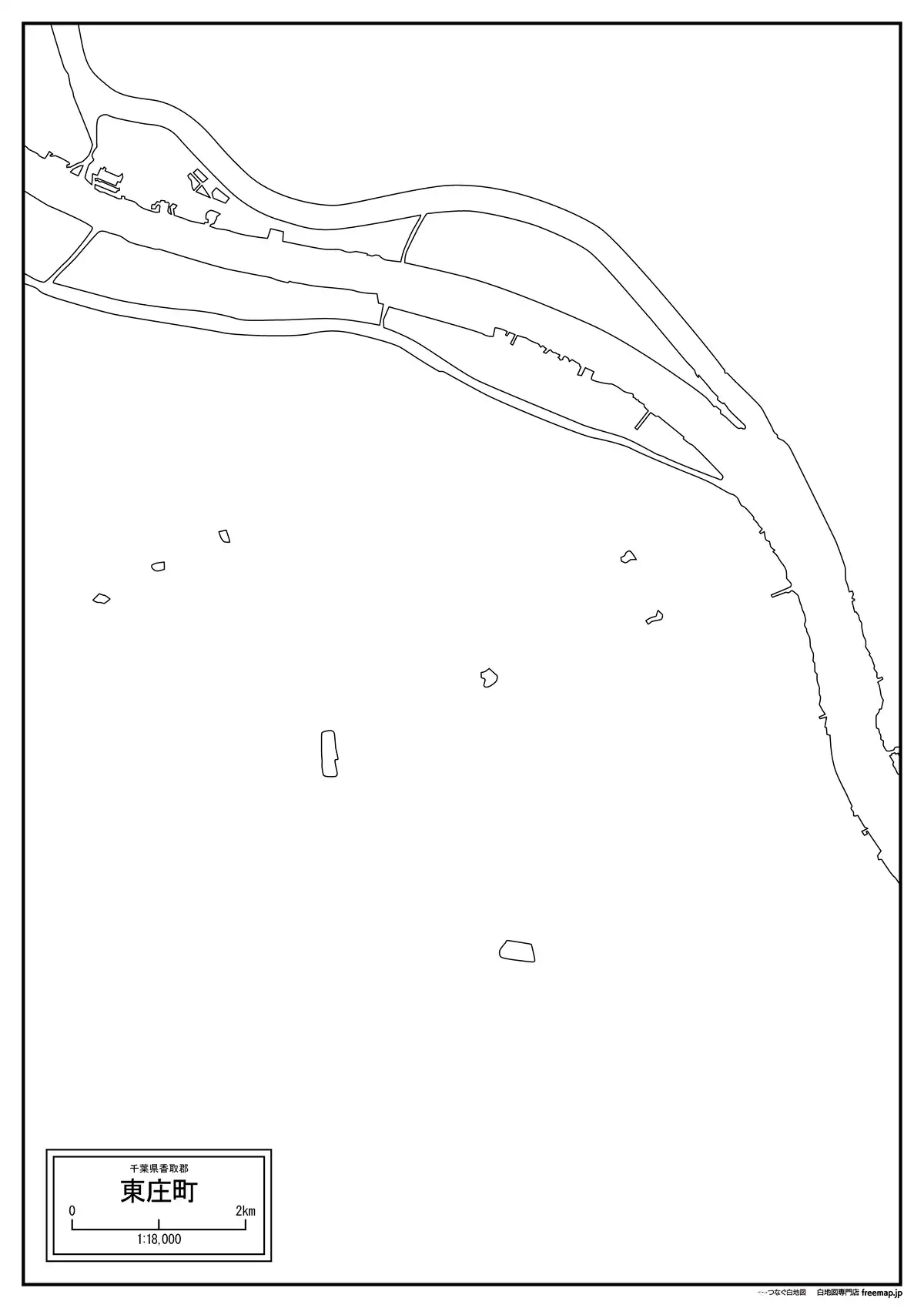 海岸線、川や池のみ記載