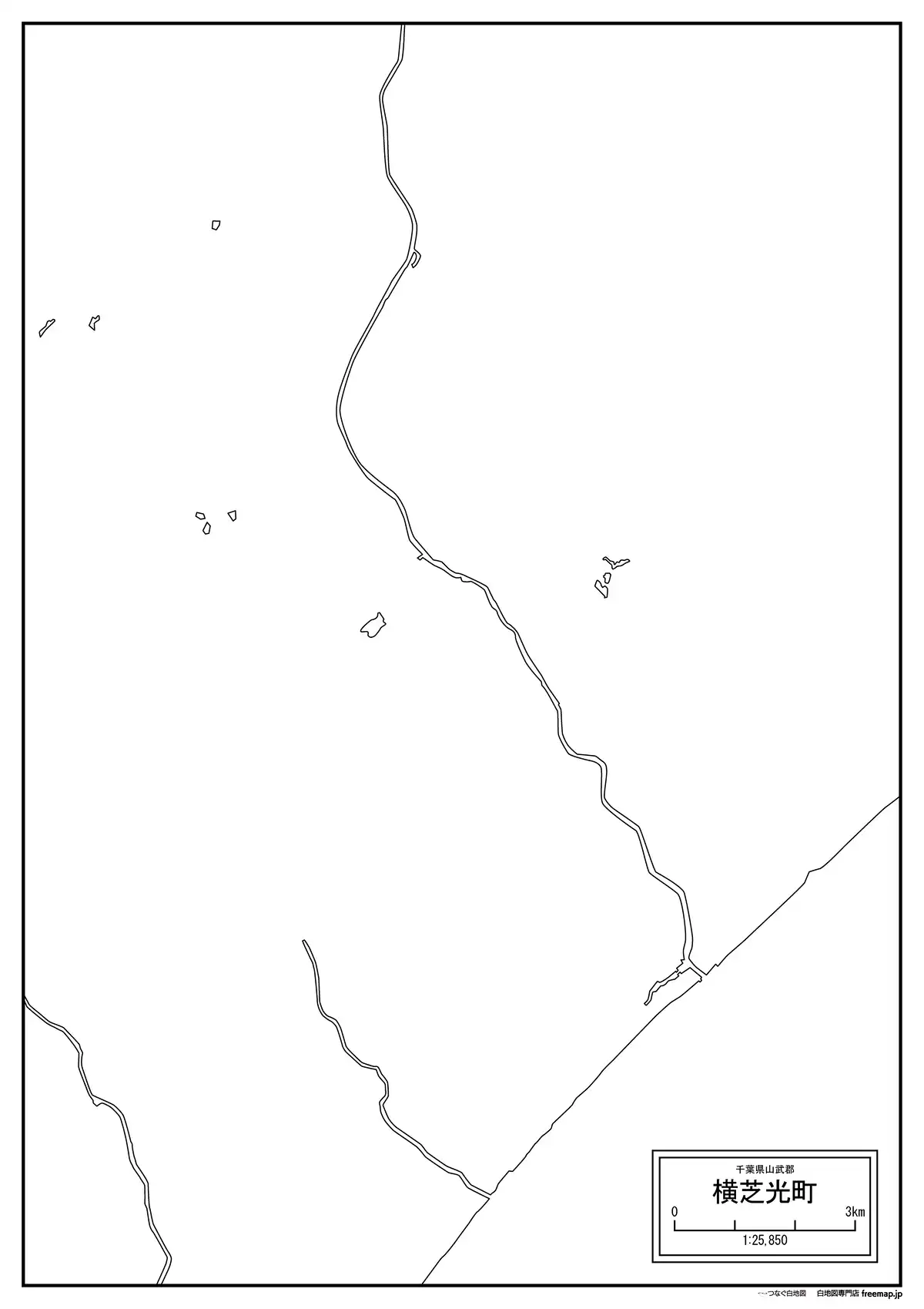海岸線、川や池のみ記載