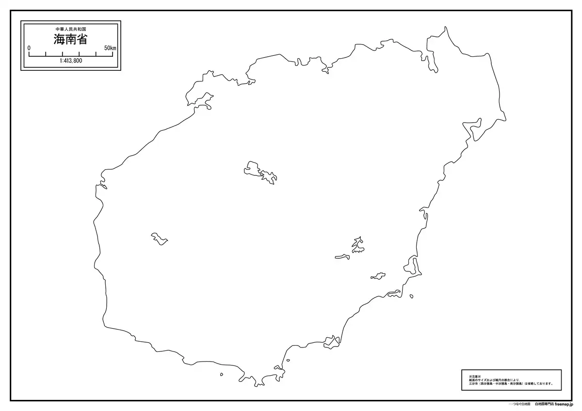 海岸線、川や池のみ記載