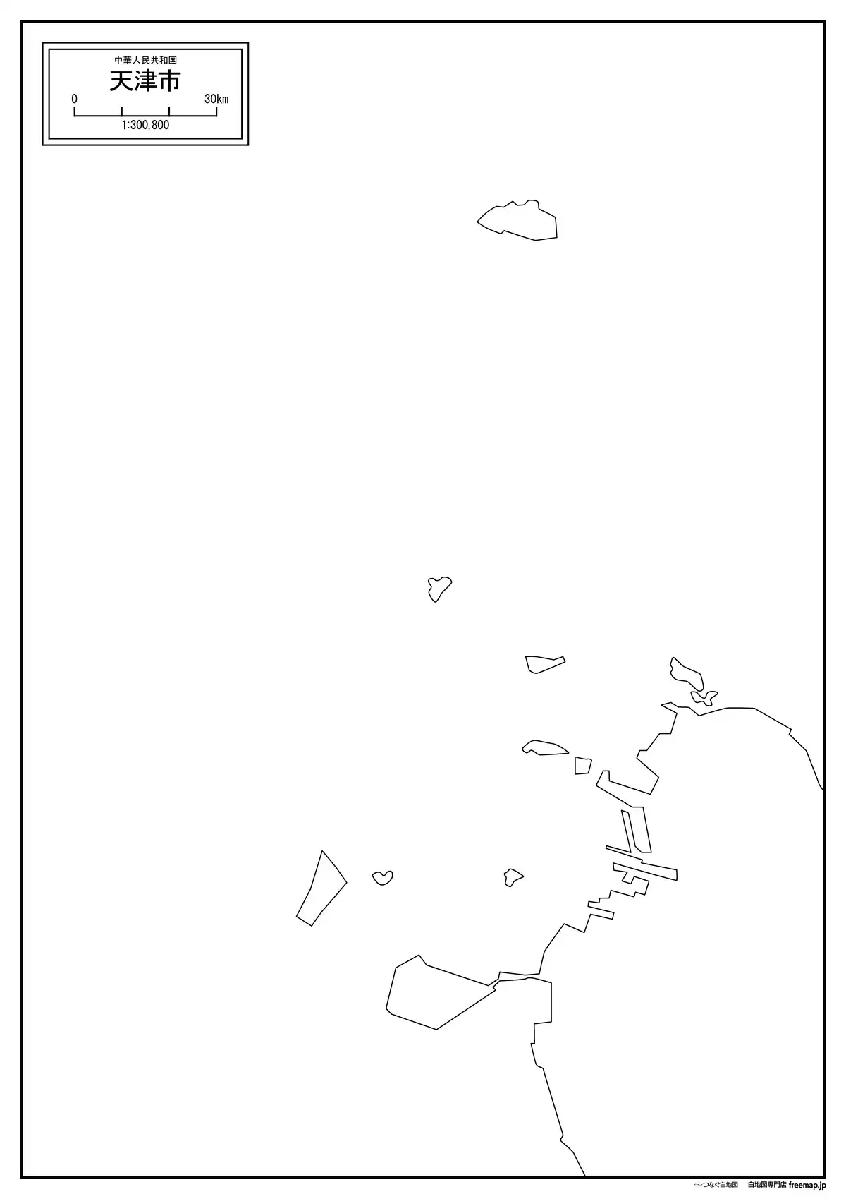 海岸線、川や池のみ記載