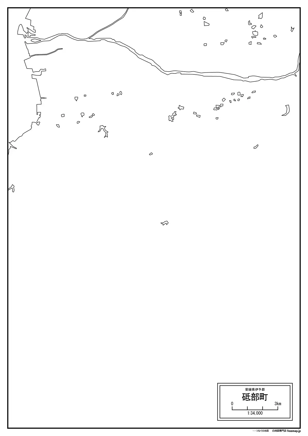 海岸線、川や池のみ記載