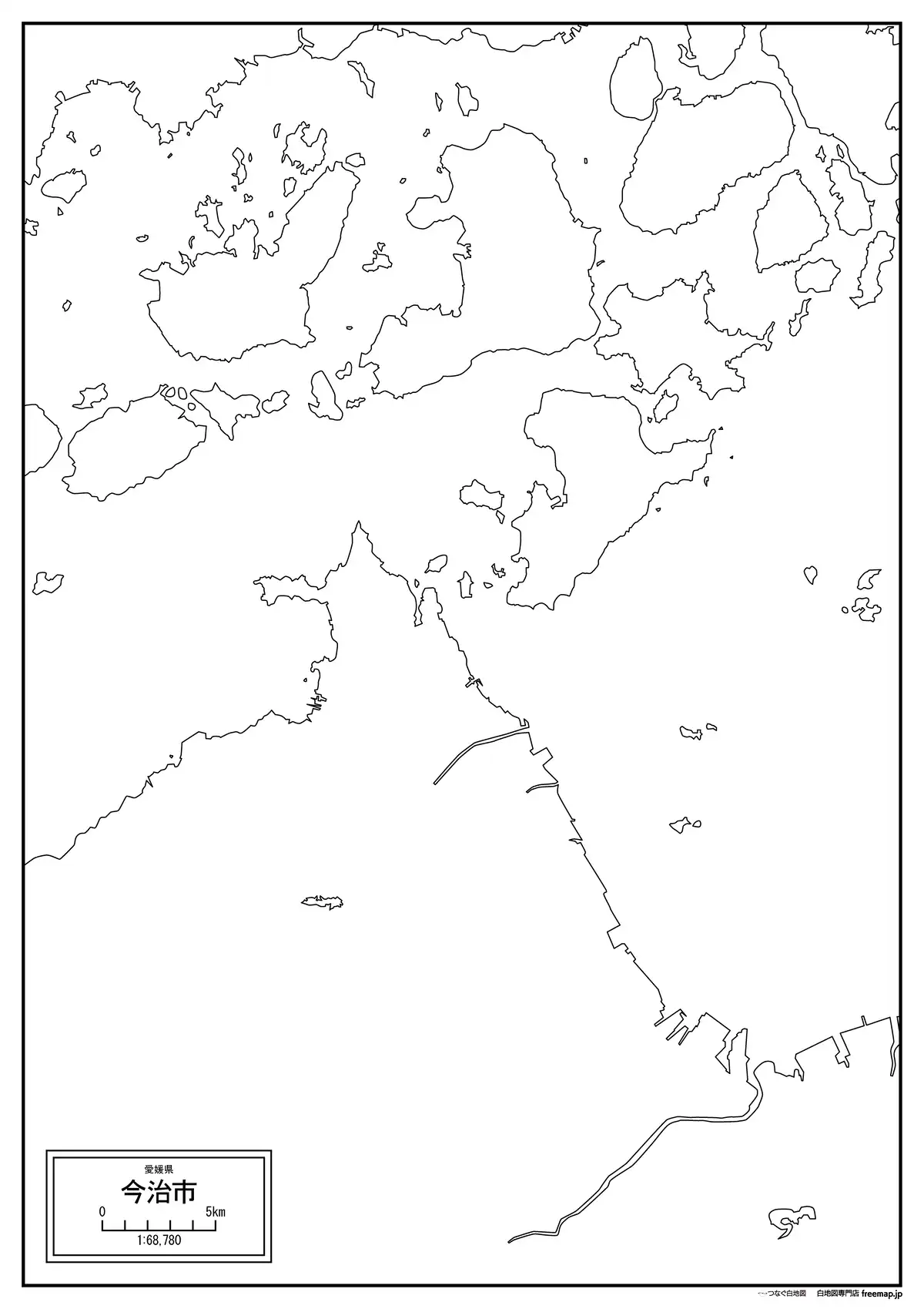 海岸線、川や池のみ記載
