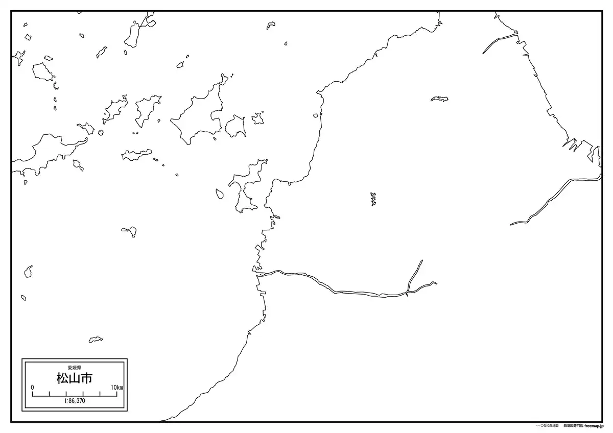海岸線、川や池のみ記載