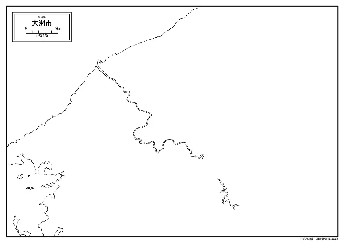 海岸線、川や池のみ記載