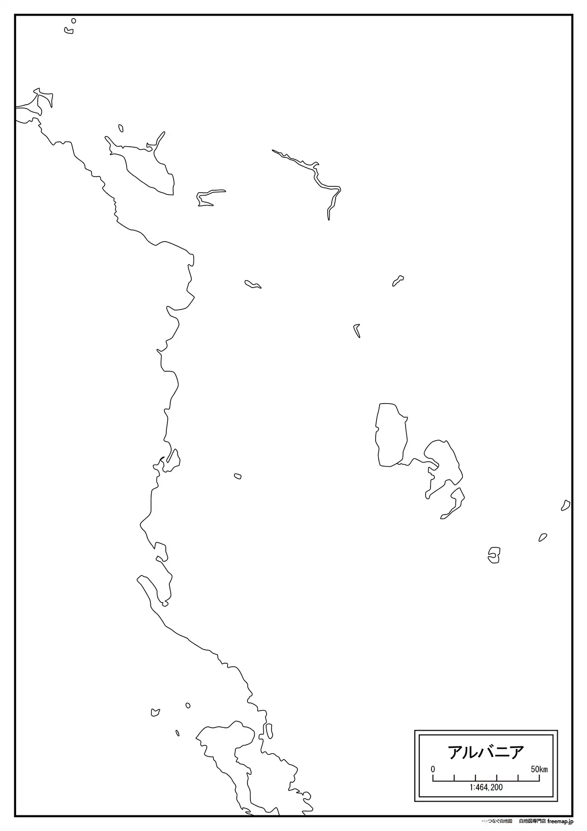 海岸線や川・池のみ記載