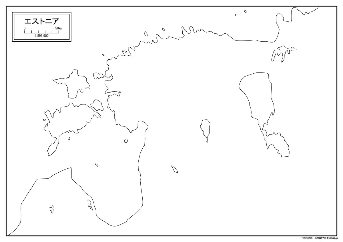 海岸線や川・池のみ記載