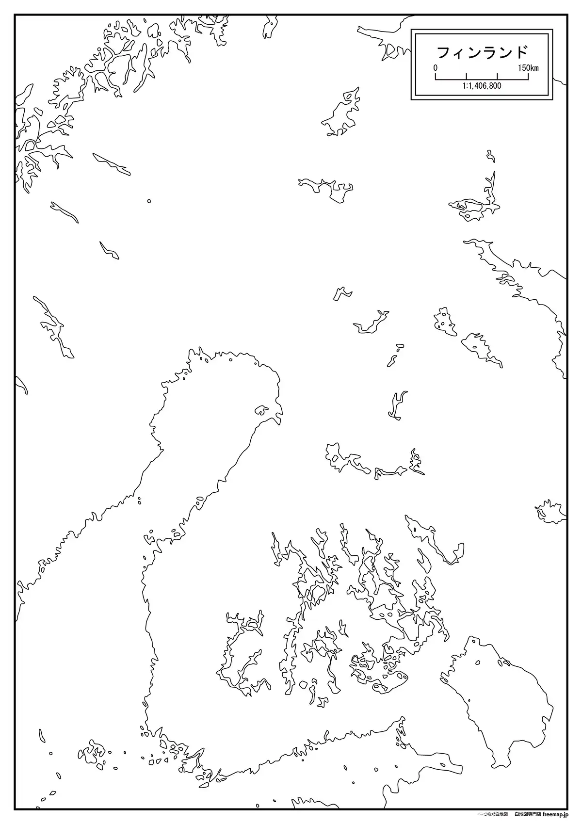 海岸線や川・池のみ記載