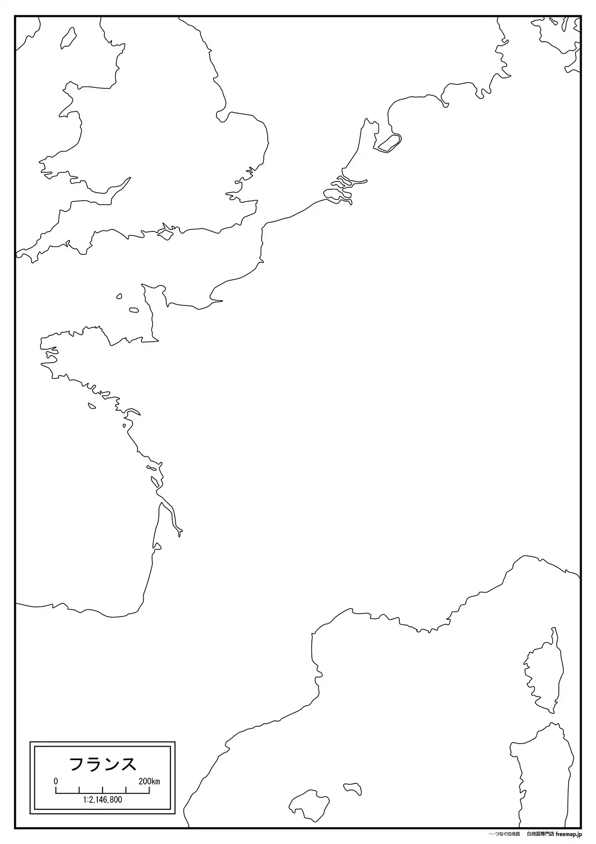 海岸線や川・池のみ記載