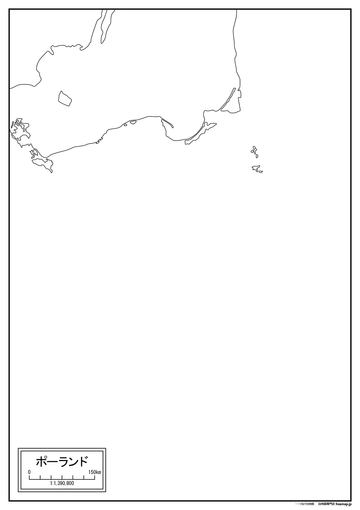 海岸線や川・池のみ記載