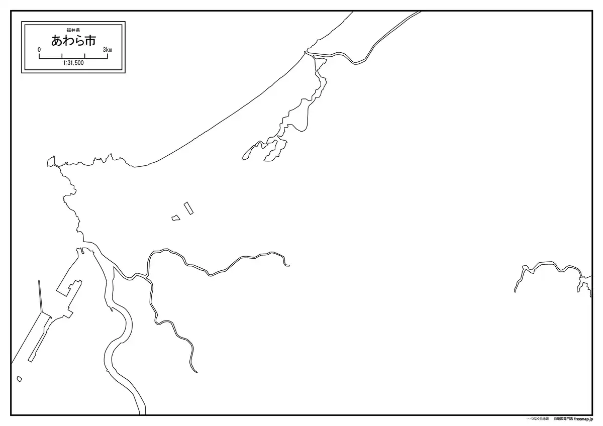 海岸線、川や池のみ記載