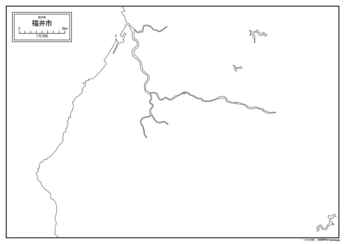 海岸線、川や池のみ記載