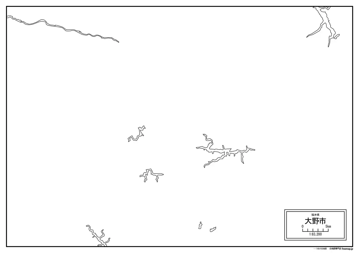 海岸線、川や池のみ記載