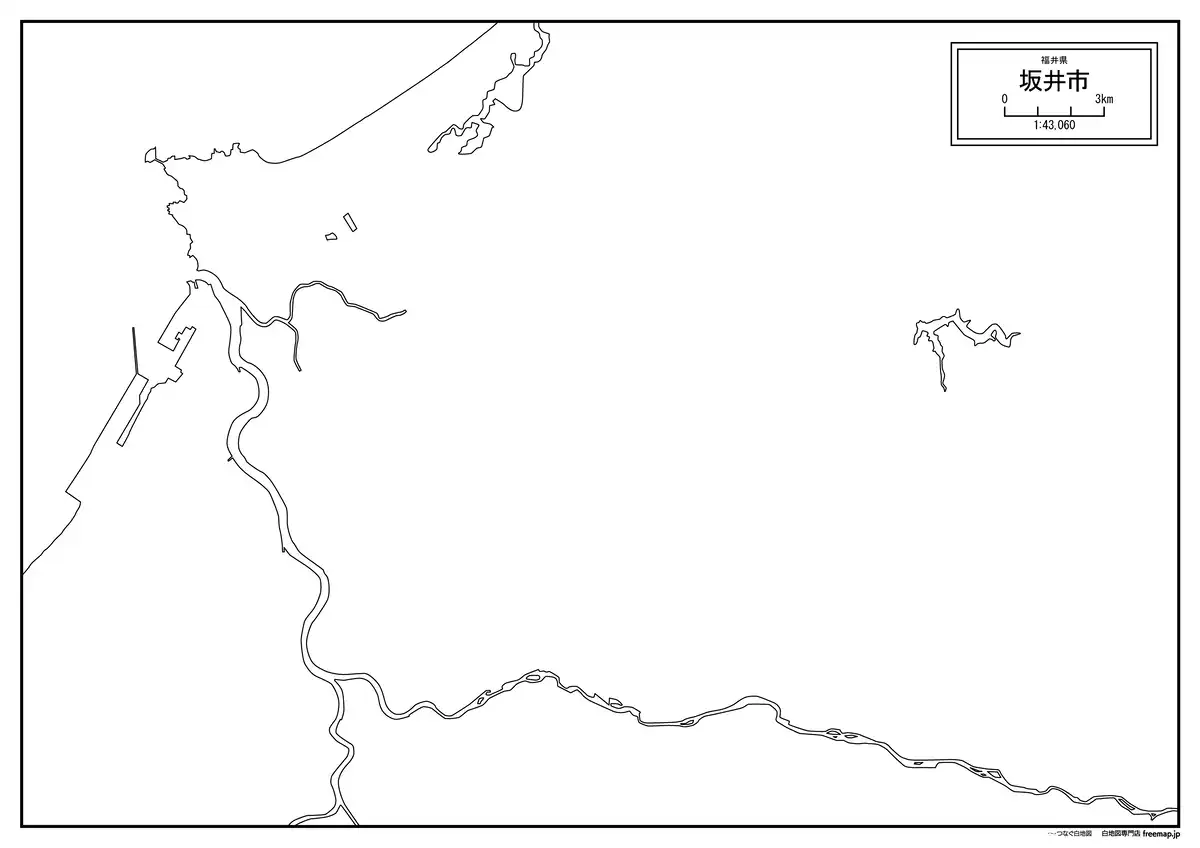 海岸線、川や池のみ記載