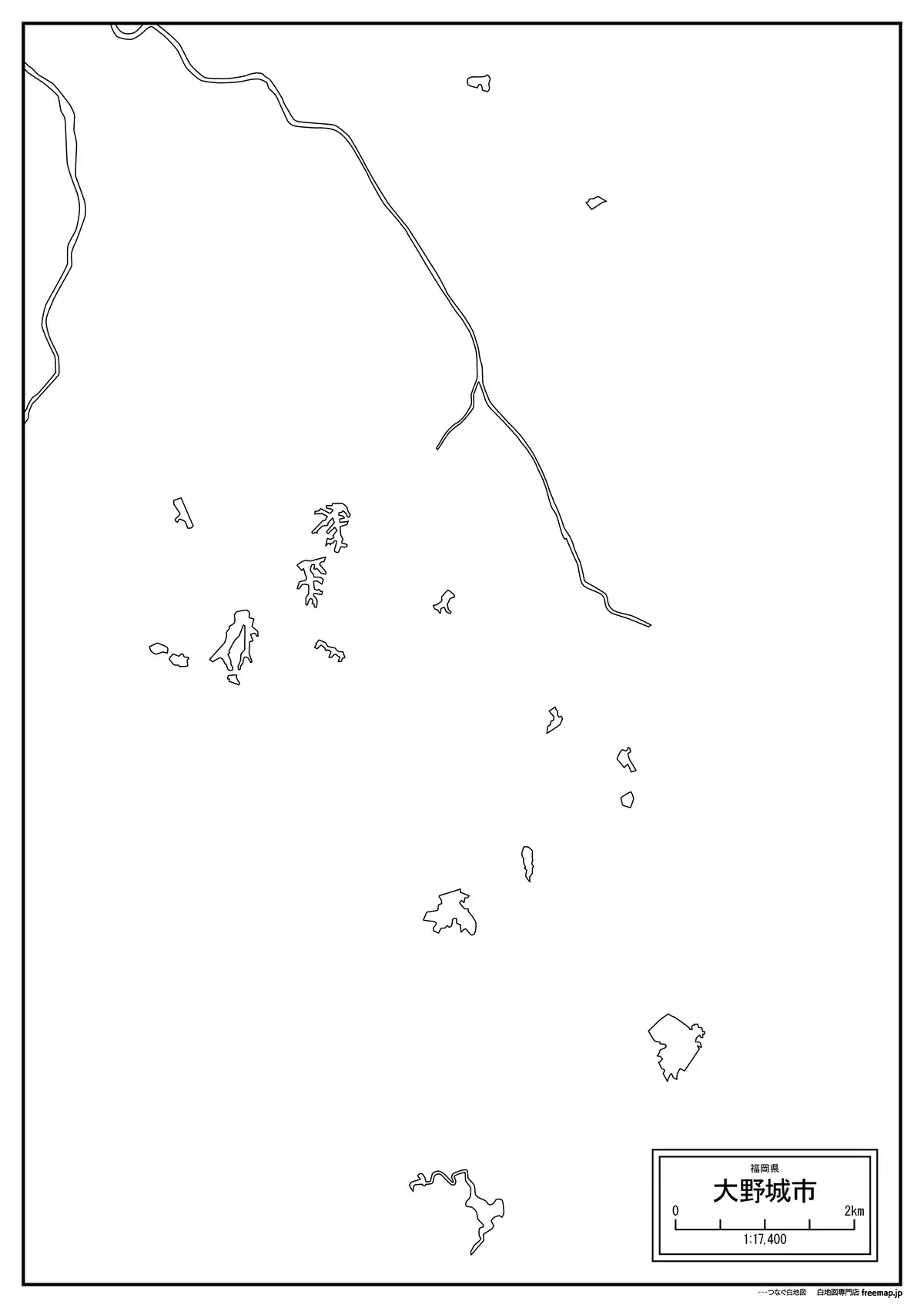 海岸線、川や池のみ記載
