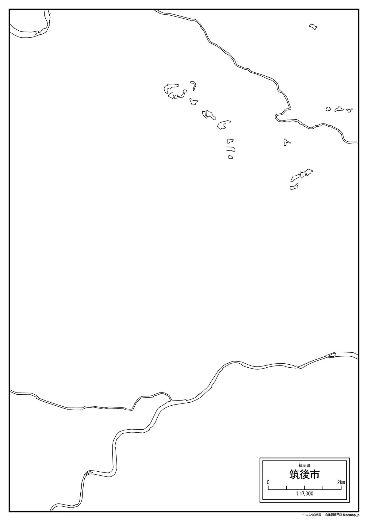 海岸線、川や池のみ記載
