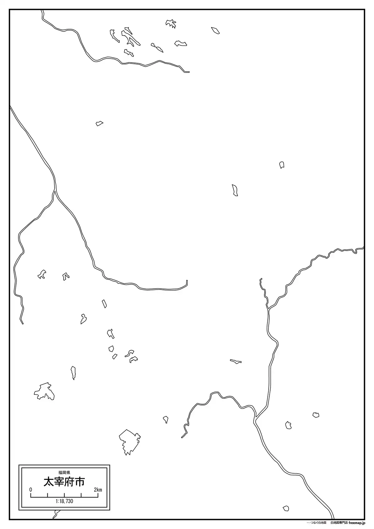 海岸線、川や池のみ記載