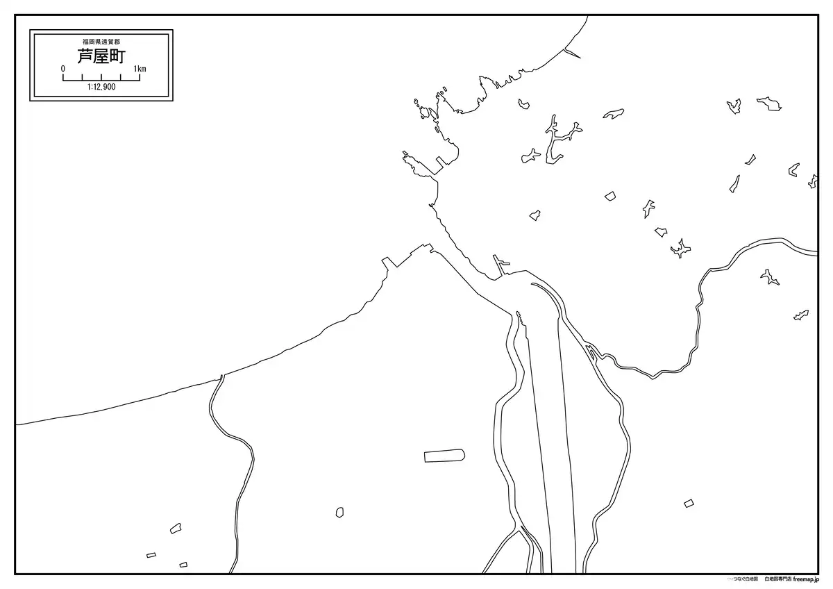 海岸線、川や池のみ記載