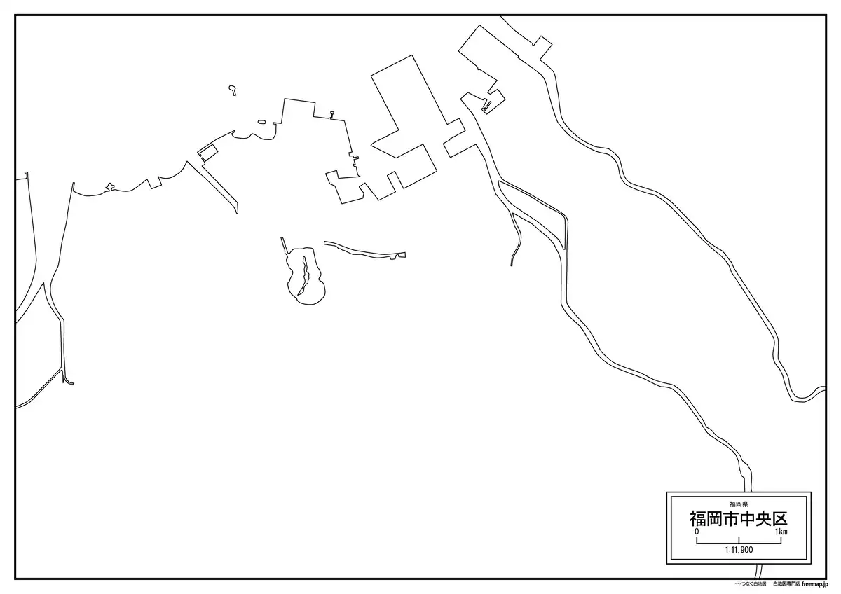 海岸線、川や池のみ記載