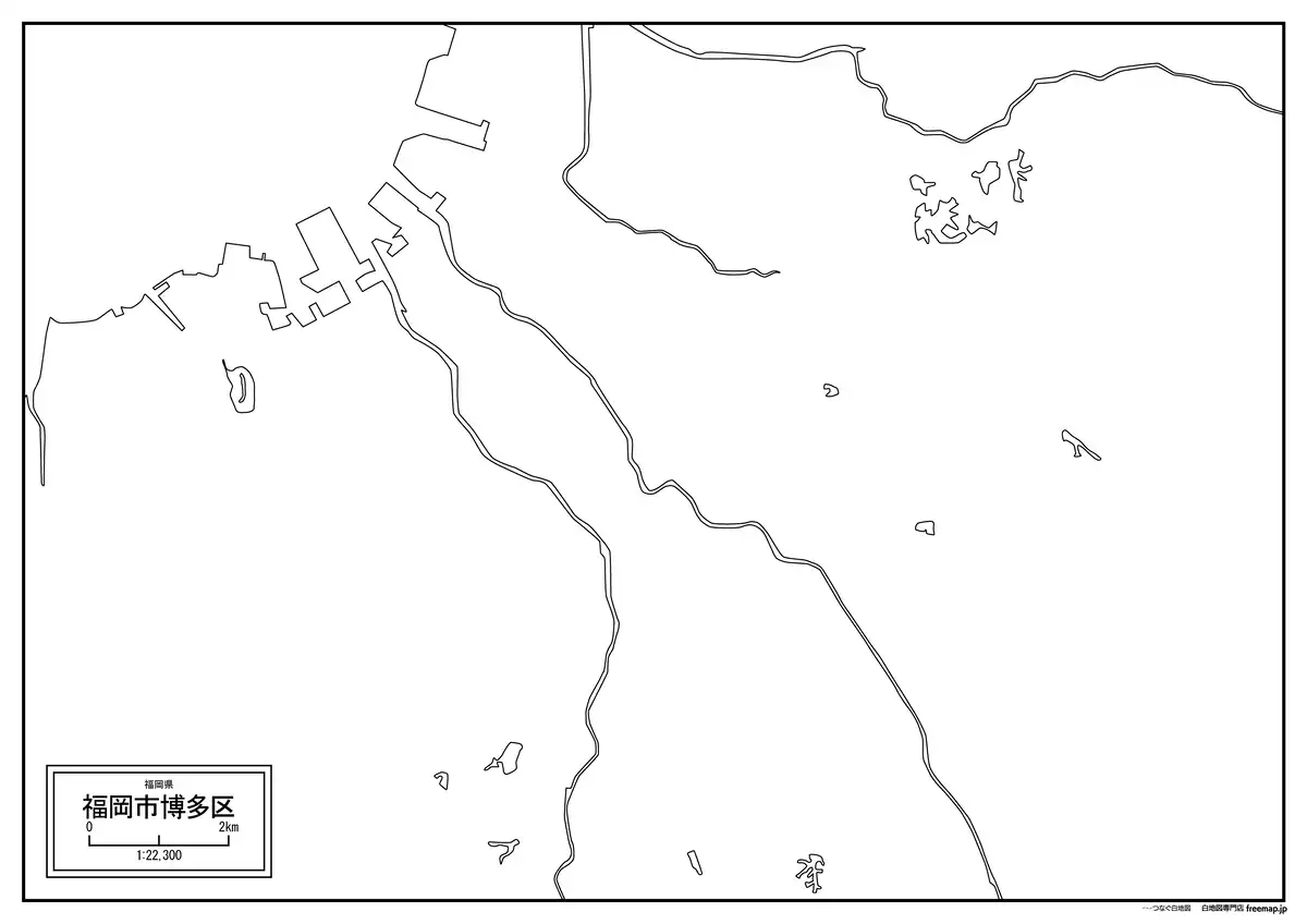 海岸線、川や池のみ記載