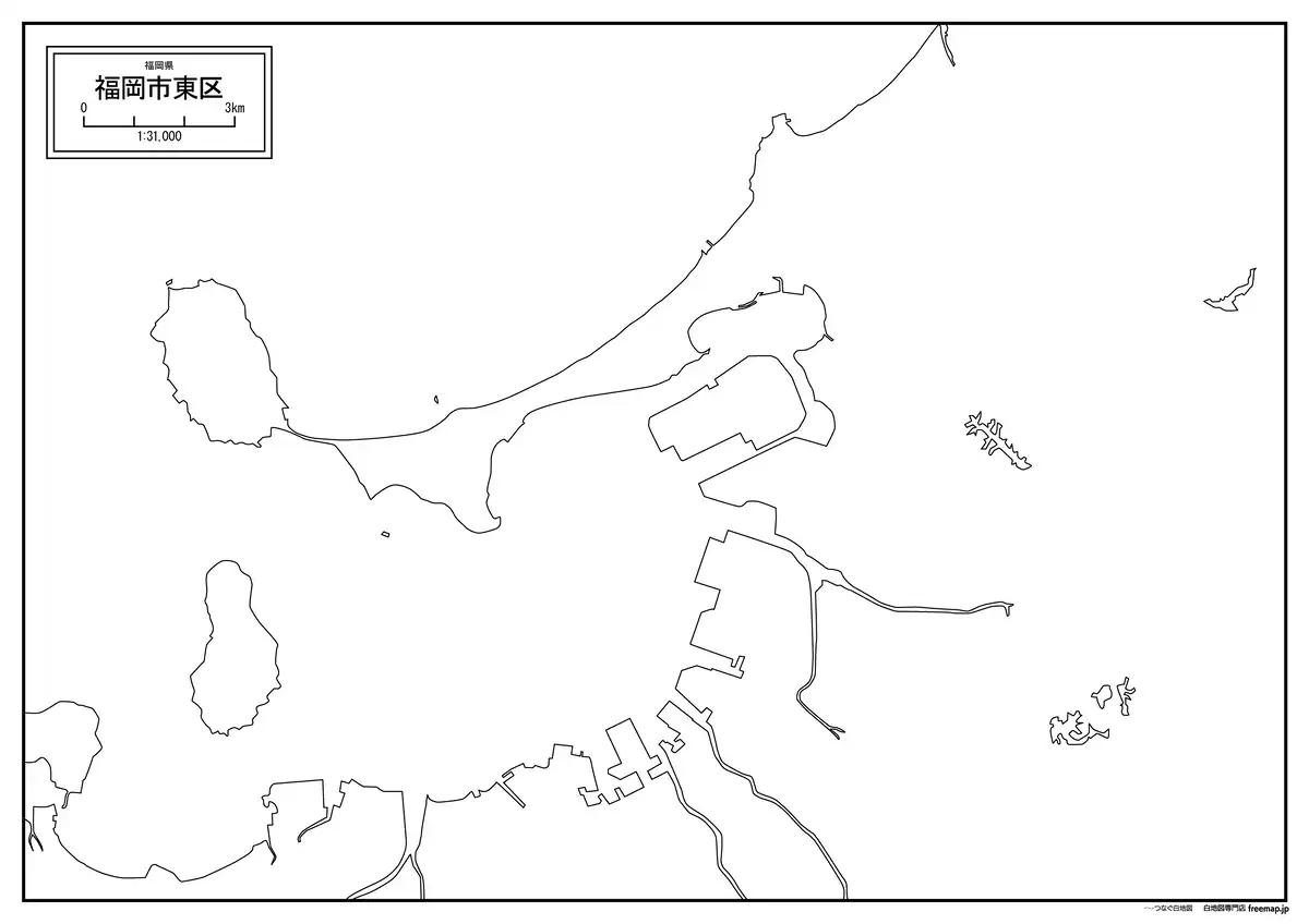 海岸線、川や池のみ記載