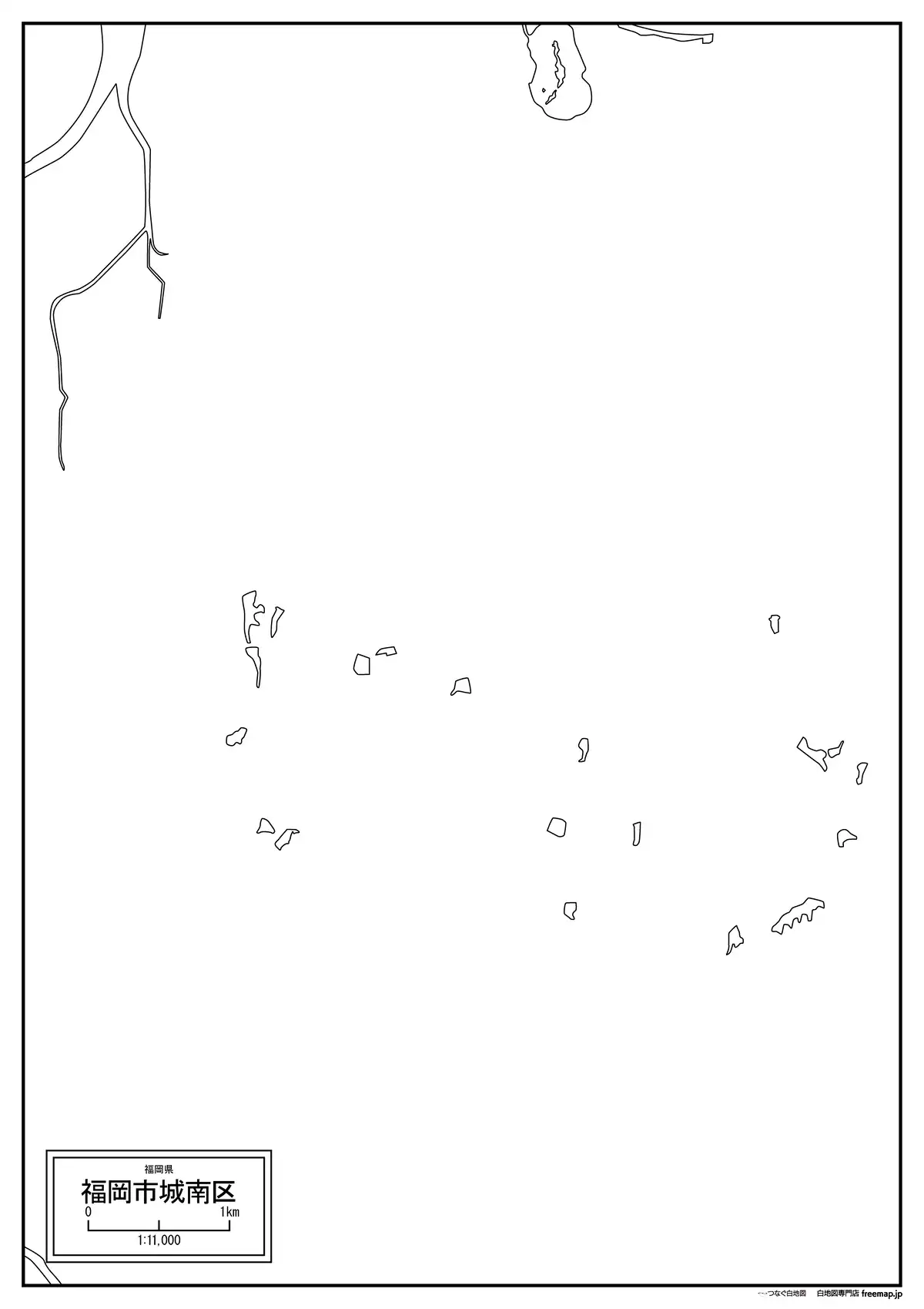 海岸線、川や池のみ記載
