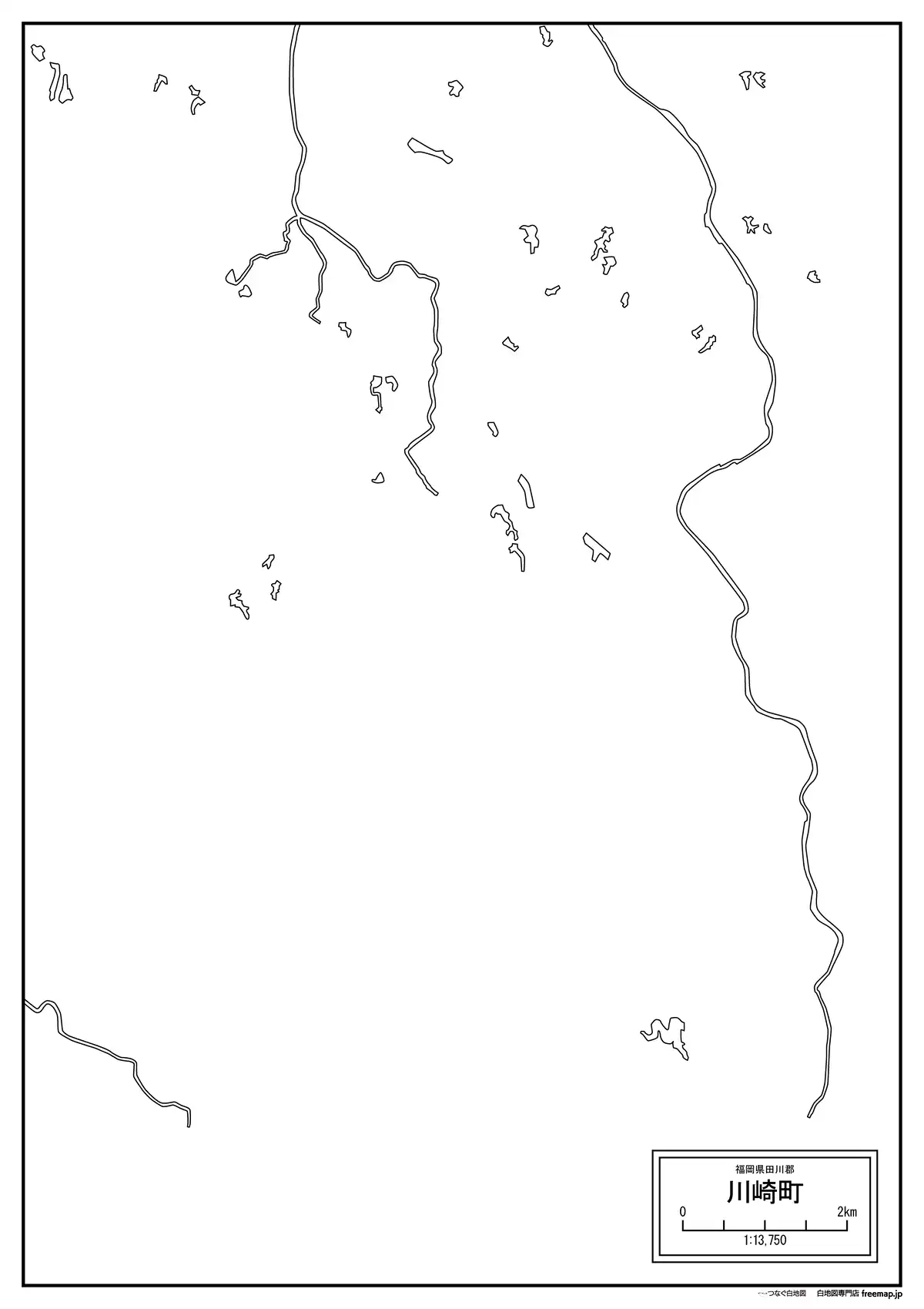 海岸線、川や池のみ記載