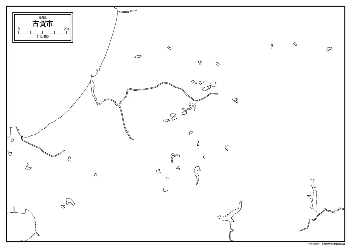 海岸線、川や池のみ記載