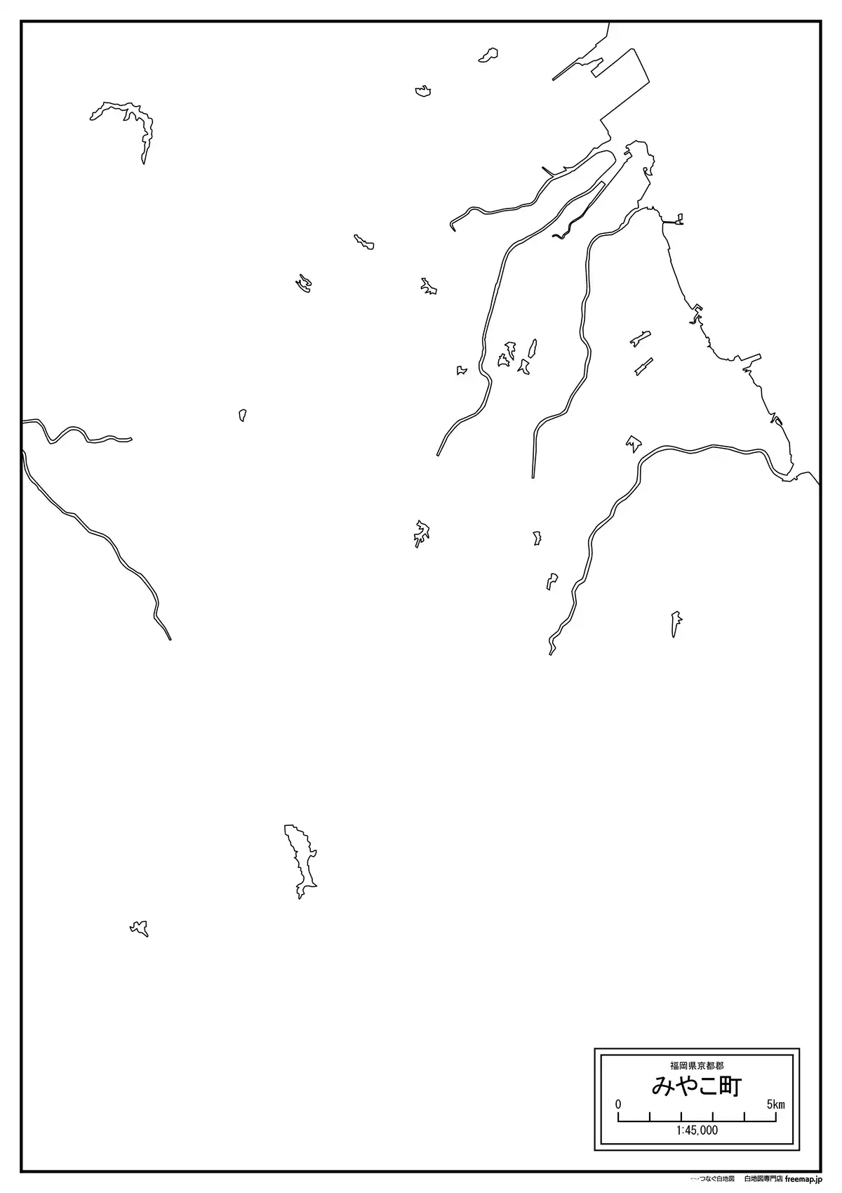 海岸線、川や池のみ記載