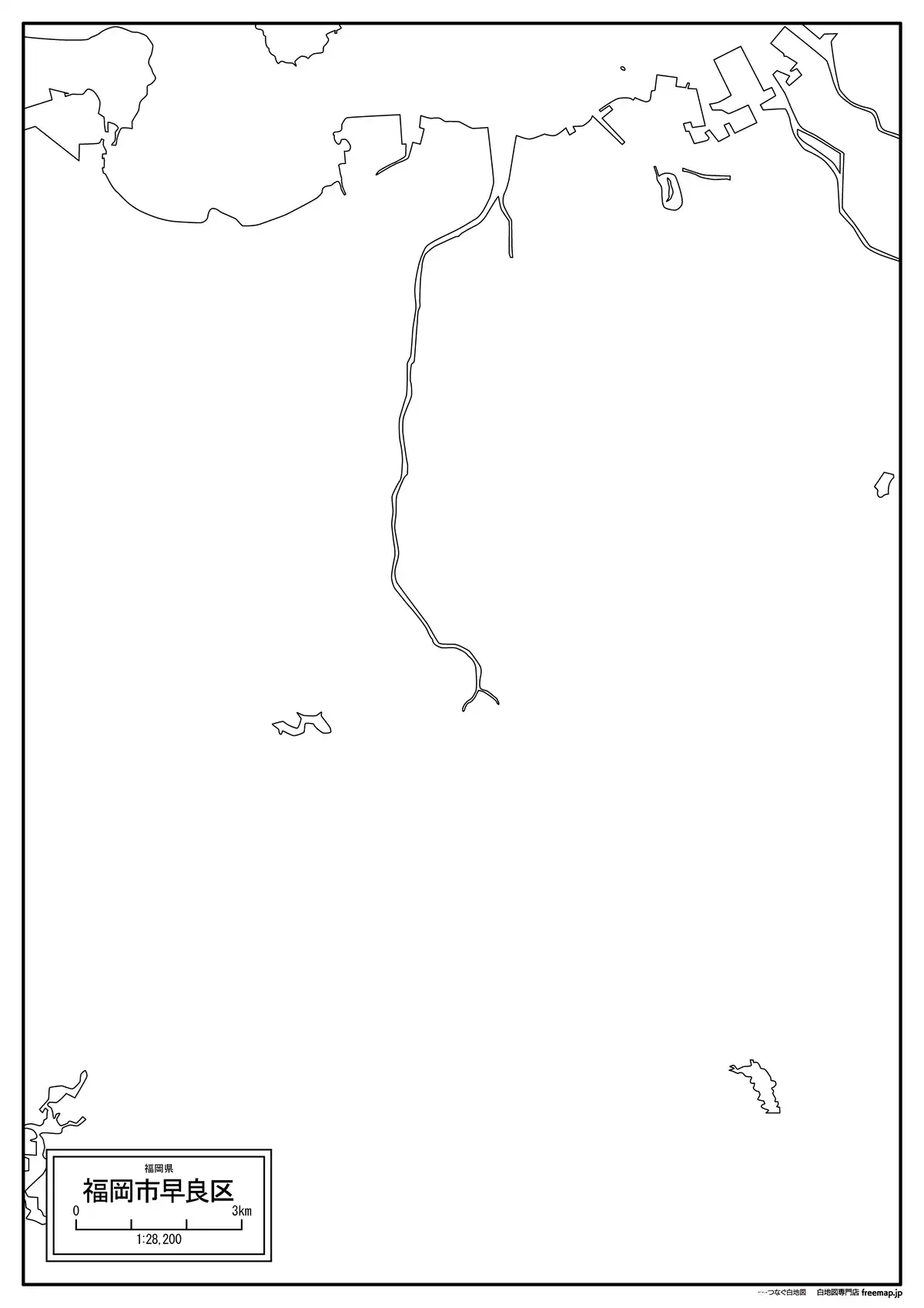 海岸線、川や池のみ記載