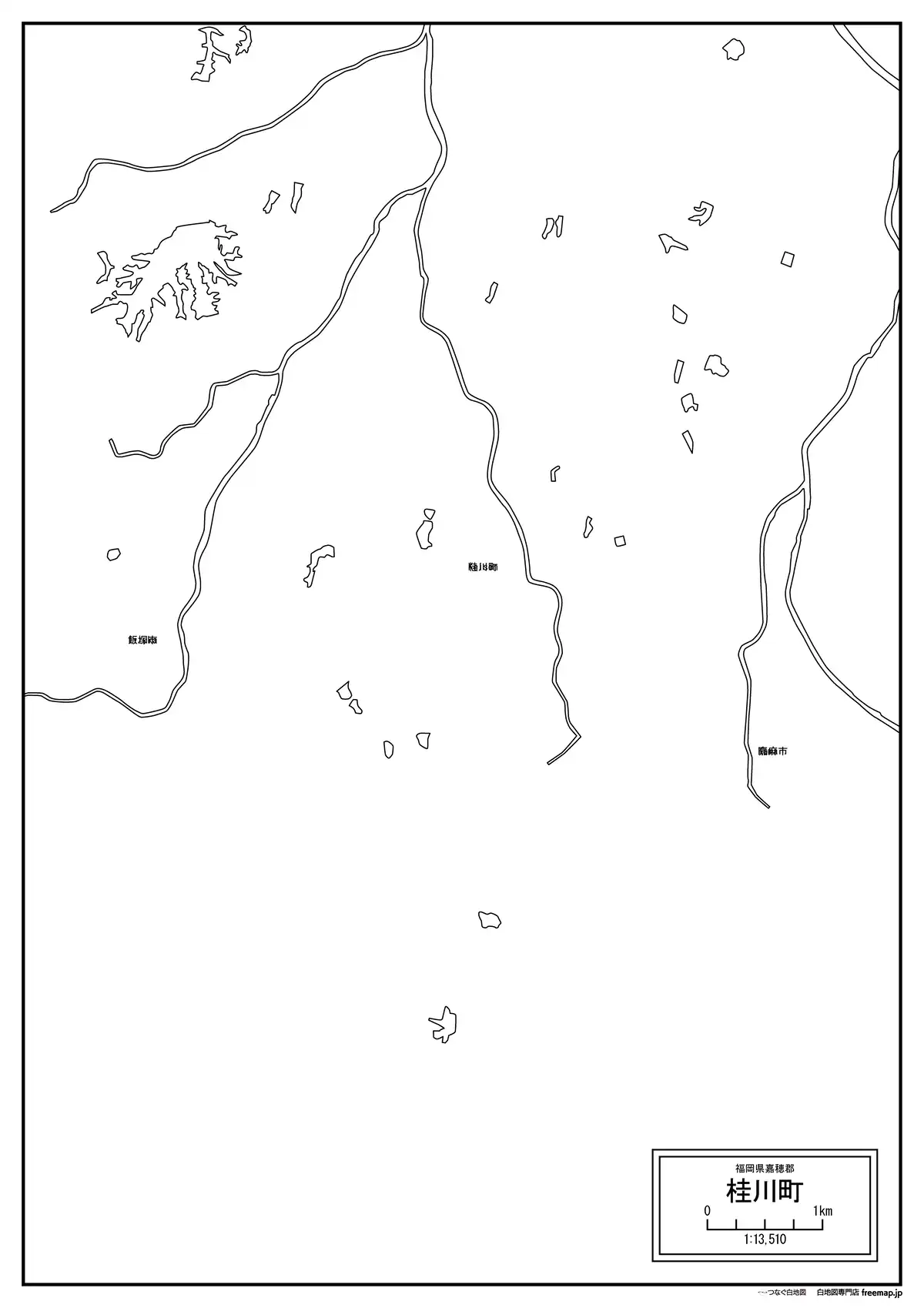 海岸線、川や池のみ記載